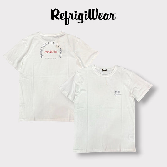 REFRIGIWEAR - T-Shirt Uomo con logo lato cuore e stampa schienale, Col.Bianco