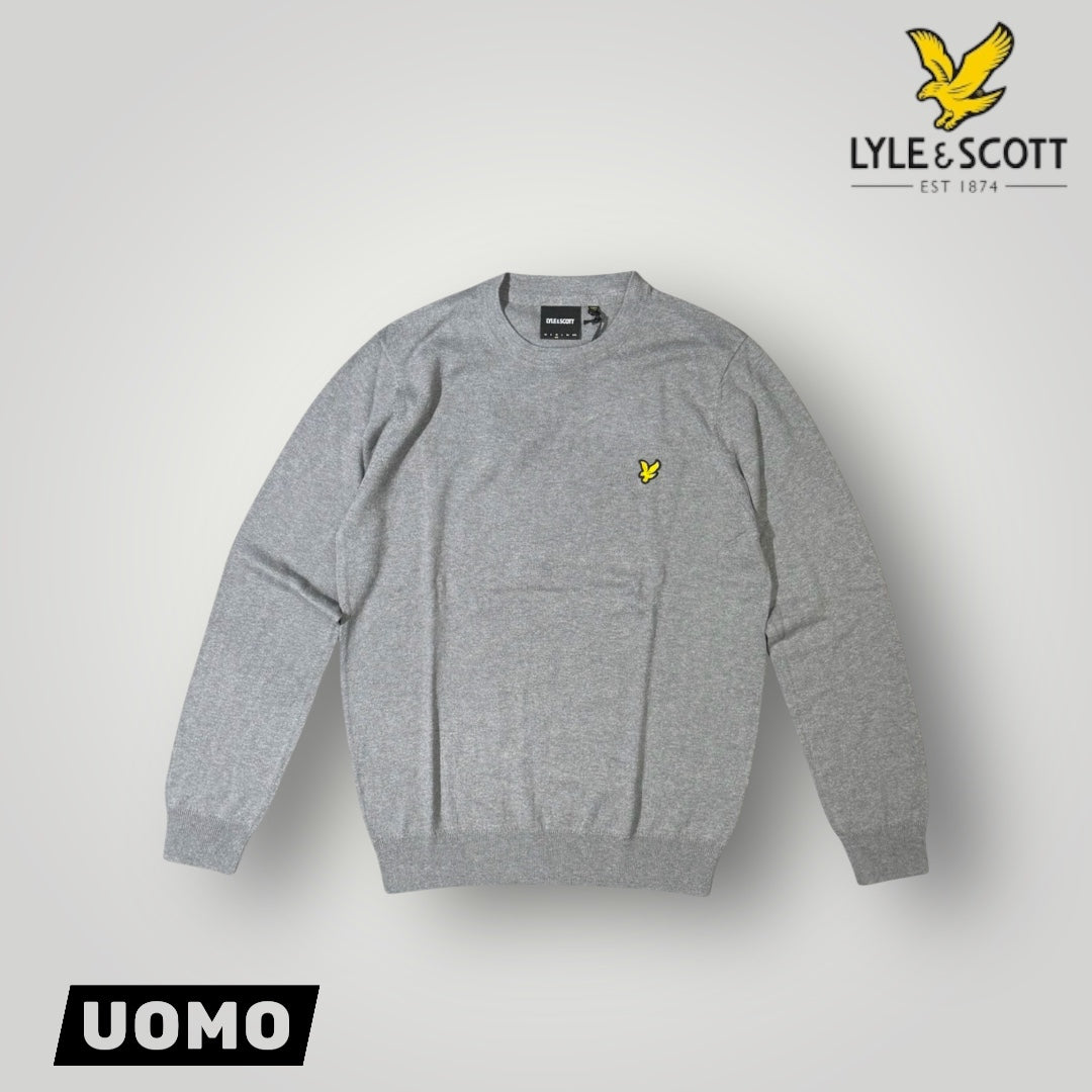 Maglioncino LYLE & SCOTT Uomo, 70% Cotone - 30% Lana Merino, col.Mid Grey Marl