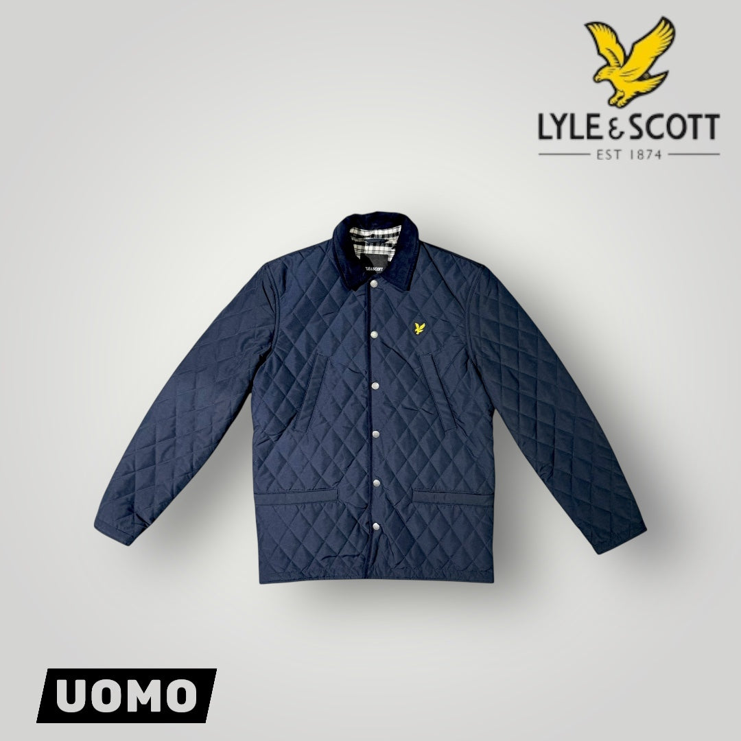 Giubbotto  LYLE&SCOTT mod.giacca con collo in velluto e interno in flanella, col.Blu