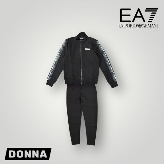 Tuta Completa Donna EMPORIO ARMANI senza cappuccio con zip, tex.Neoprene, col.Nero (vestibilità slim)