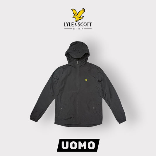 LYLE & SCOTT-Giubbotto Uomo, con cappuccio, mod.Zip through hooded Jacket, col.Jet Black