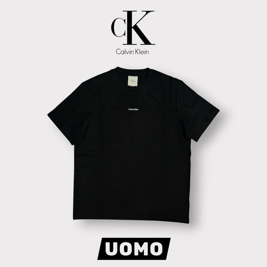 CALVIN KLEIN - T-Shirt Uomo con scritta frontale piccola, Col.Nero