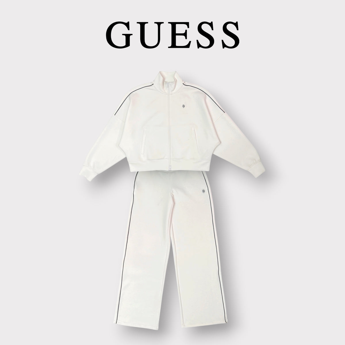 GUESS- Tuta completa Donna in neoprene, (Oversize), Col.Bianco