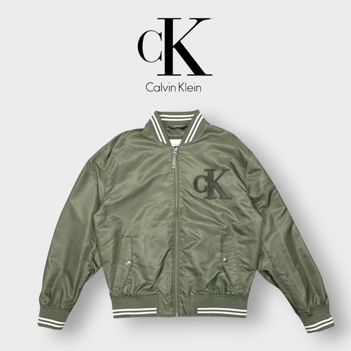 CALVIN KLEIN- Giubbotto Uomo, mod.Varsity Jacket, col.Verde