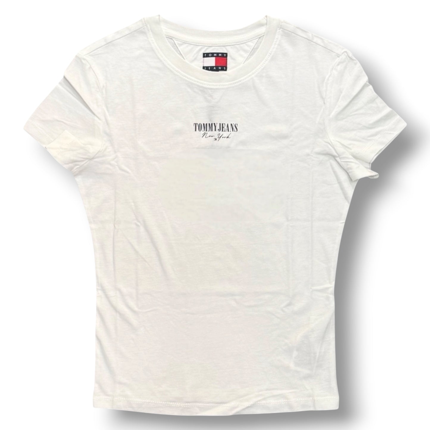 TOMMY JEANS- T-shirt Donna, con stampa frontale, Slim Fit, col.Bianco