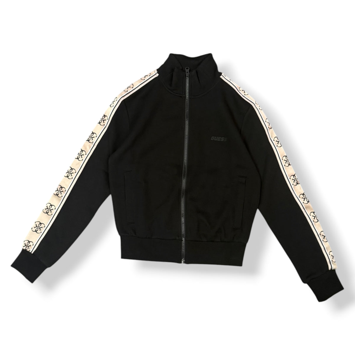 GUESS- Tuta completa Donna, con banda laterale logata, tex.neoprene, Col.Nero