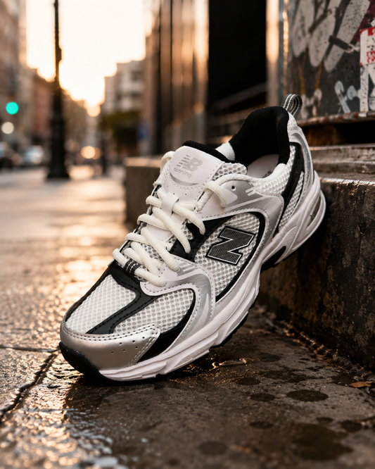 NEW BALANCE 530- GS, Col.Bianco/Nero