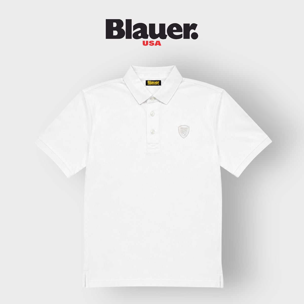 BLAUER- Polo Uomo, Regular Fit, mod.Albans, Col.Bianco