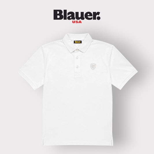 BLAUER- Polo Uomo, Regular Fit, mod.Albans, Col.Bianco