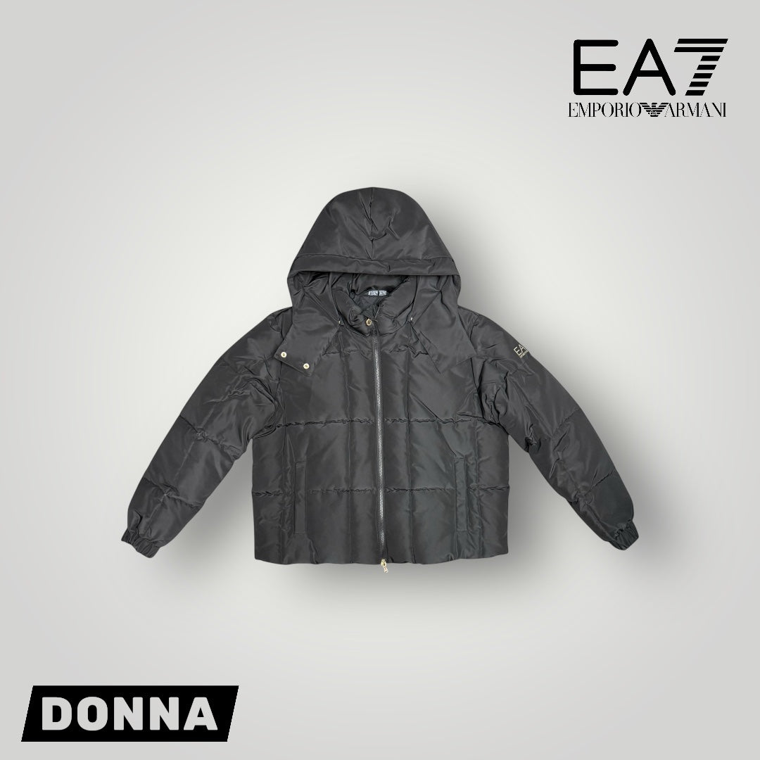 Giubbotto EMPORIO ARMANI Donna, con cappuccio sganciabile, col.Nero (w jacket ho extra padded core)- (veste grande)