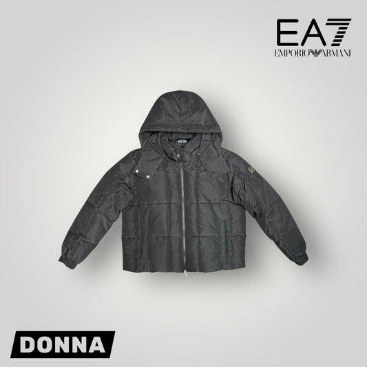 Giubbotto EMPORIO ARMANI Donna, con cappuccio sganciabile, col.Nero (w jacket ho extra padded core)- (veste grande)