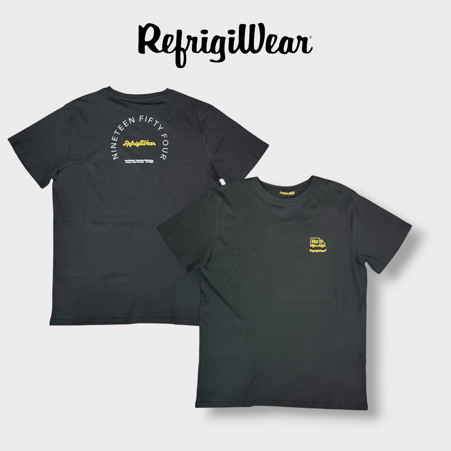 REFRIGIWEAR - T-Shirt Uomo con logo lato cuore e stampa schienale, Col.Nero