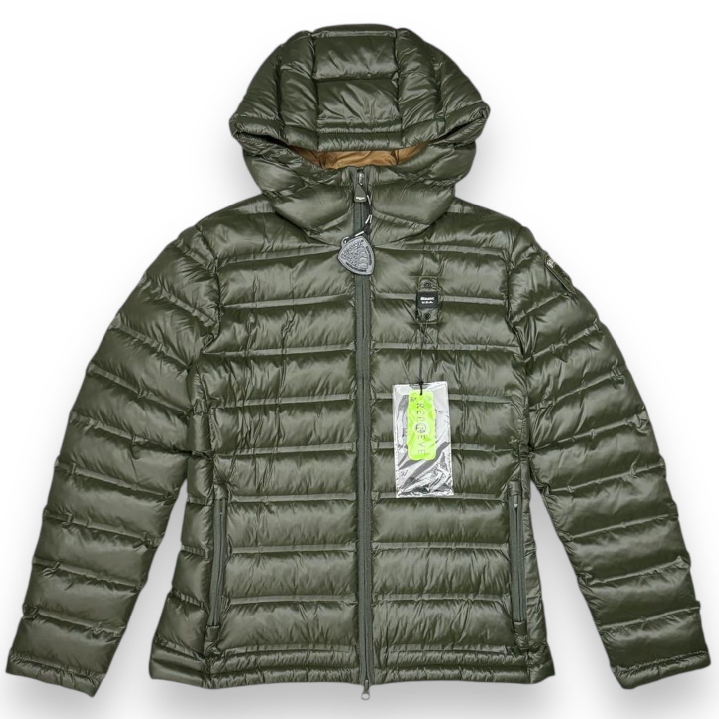 Giubbotto BLAUER Donna con cappuccio, Col.Verde Militare (Imbott.Ovatta)