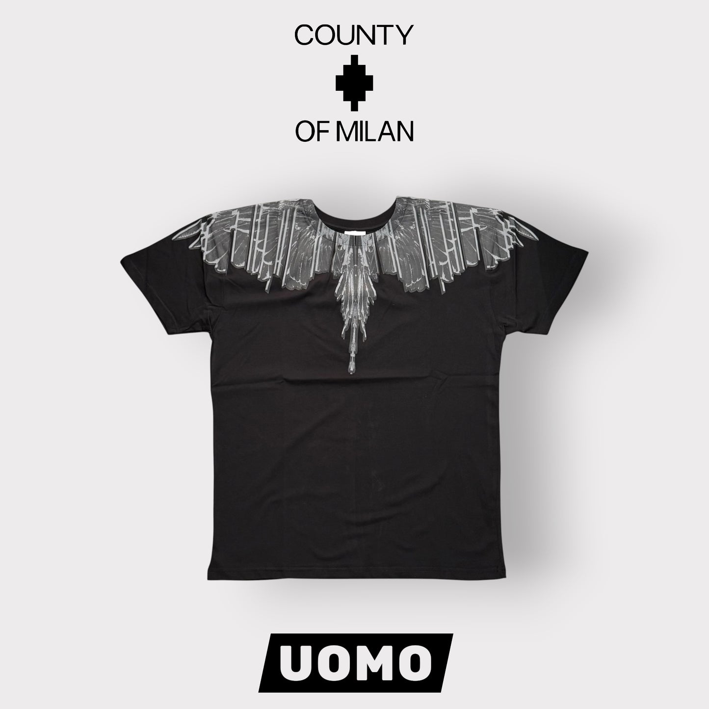 COUNTY OF MILAN- T-Shirt Uomo con stampa Grigia, Col.Nero