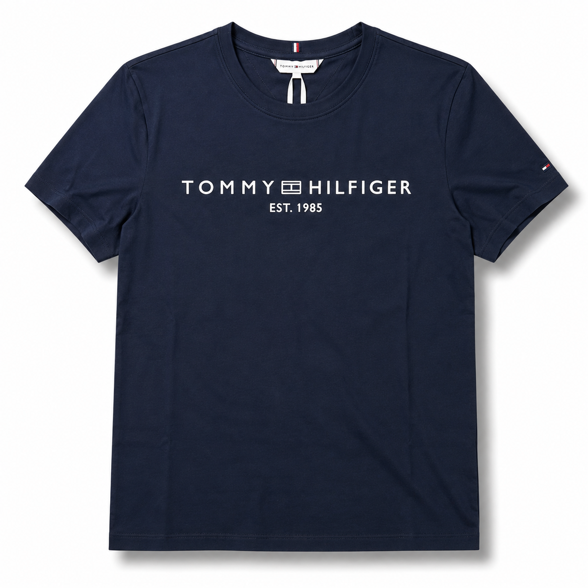 TOMMY HILFIGER- T-shirt Donna, con stampa frontale, Regular Fit, col.Blu