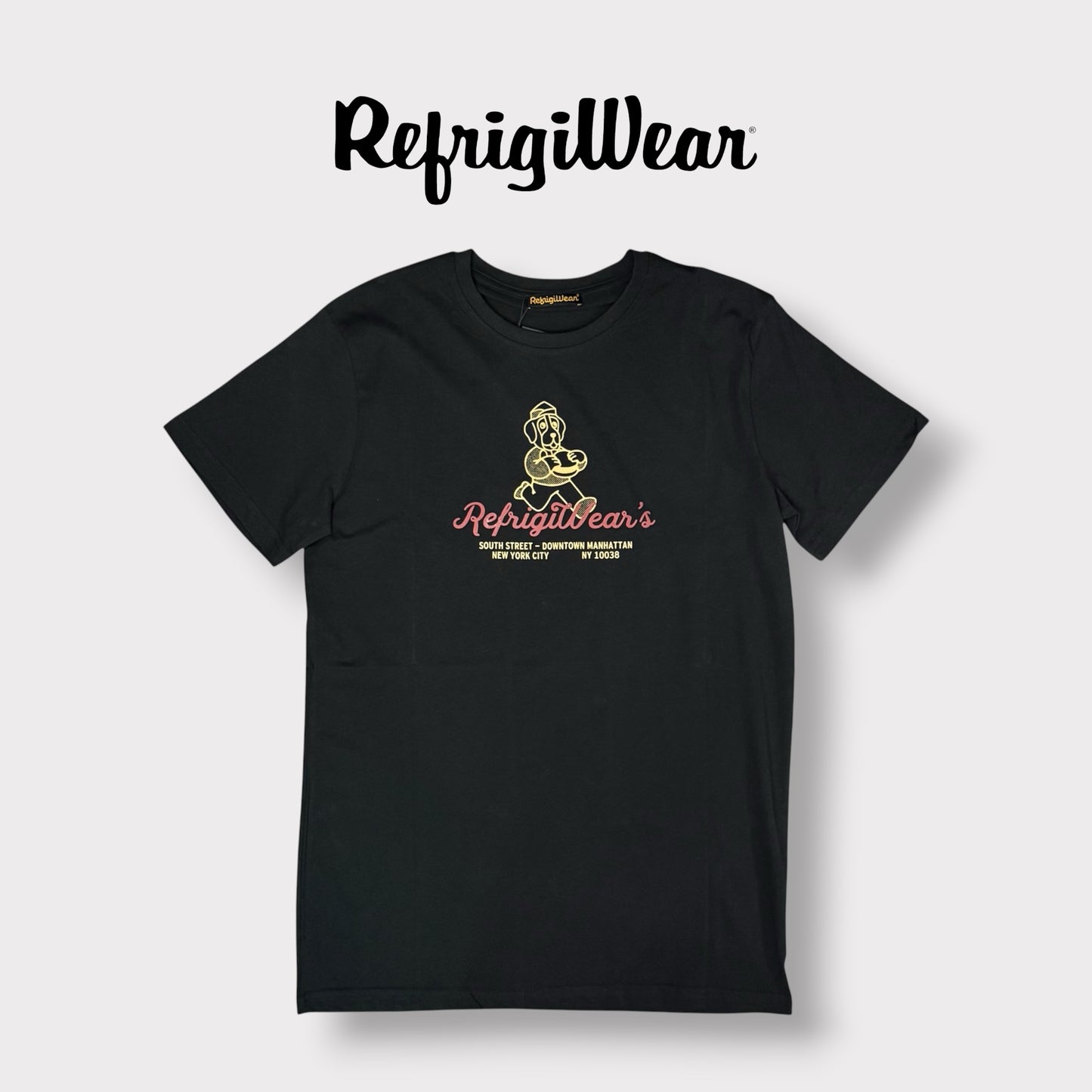 REFRIGIWEAR - T-Shirt Uomo con disegno frontale, Col.Nero