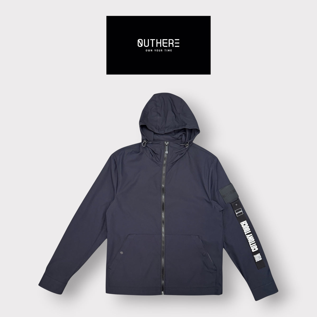 OUTHERE - Giubbotto Uomo sfoderato, con cappuccio, mod.Misty, Col.Navy