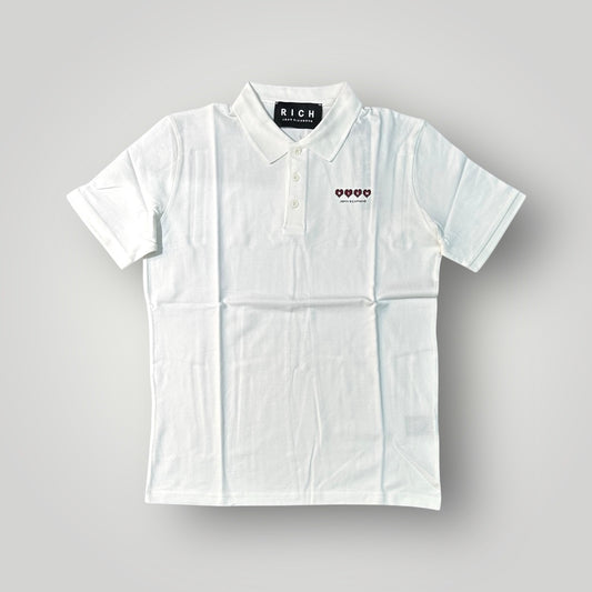 Polo RICHMOND Uomo,con stampa cuori ,Col.Bianco