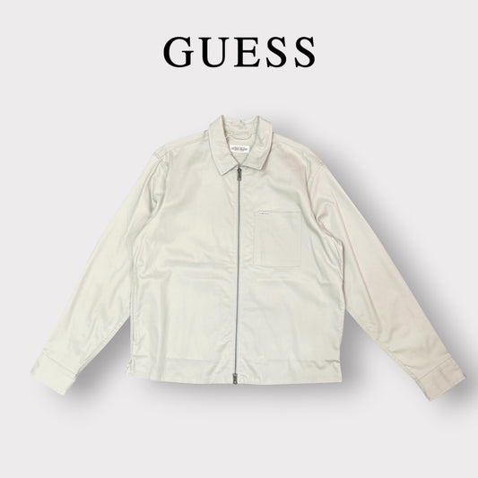 GUESS - Camicione Uomo con taschino lato cuore, Col.Beige