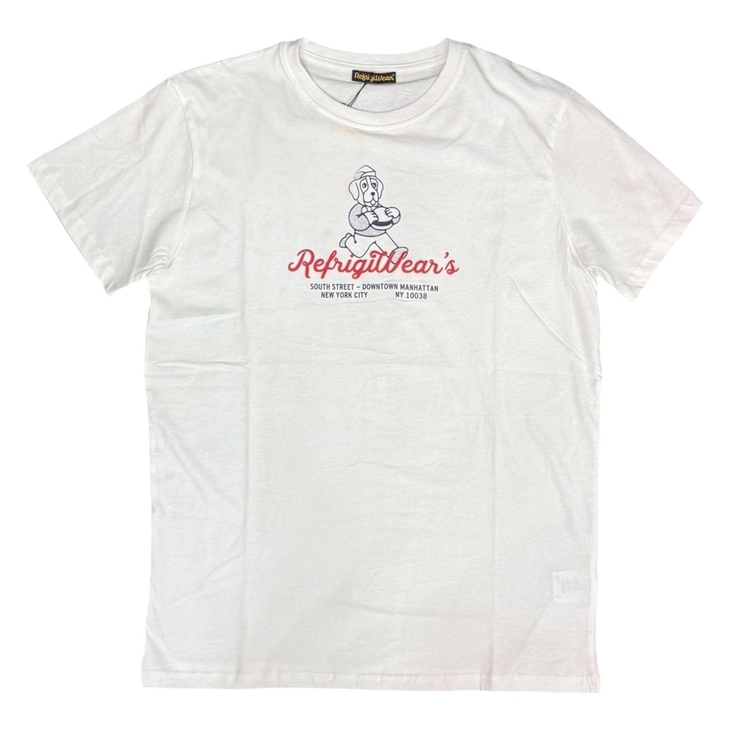 REFRIGIWEAR - T-Shirt Uomo con disegno frontale, Col.Bianco