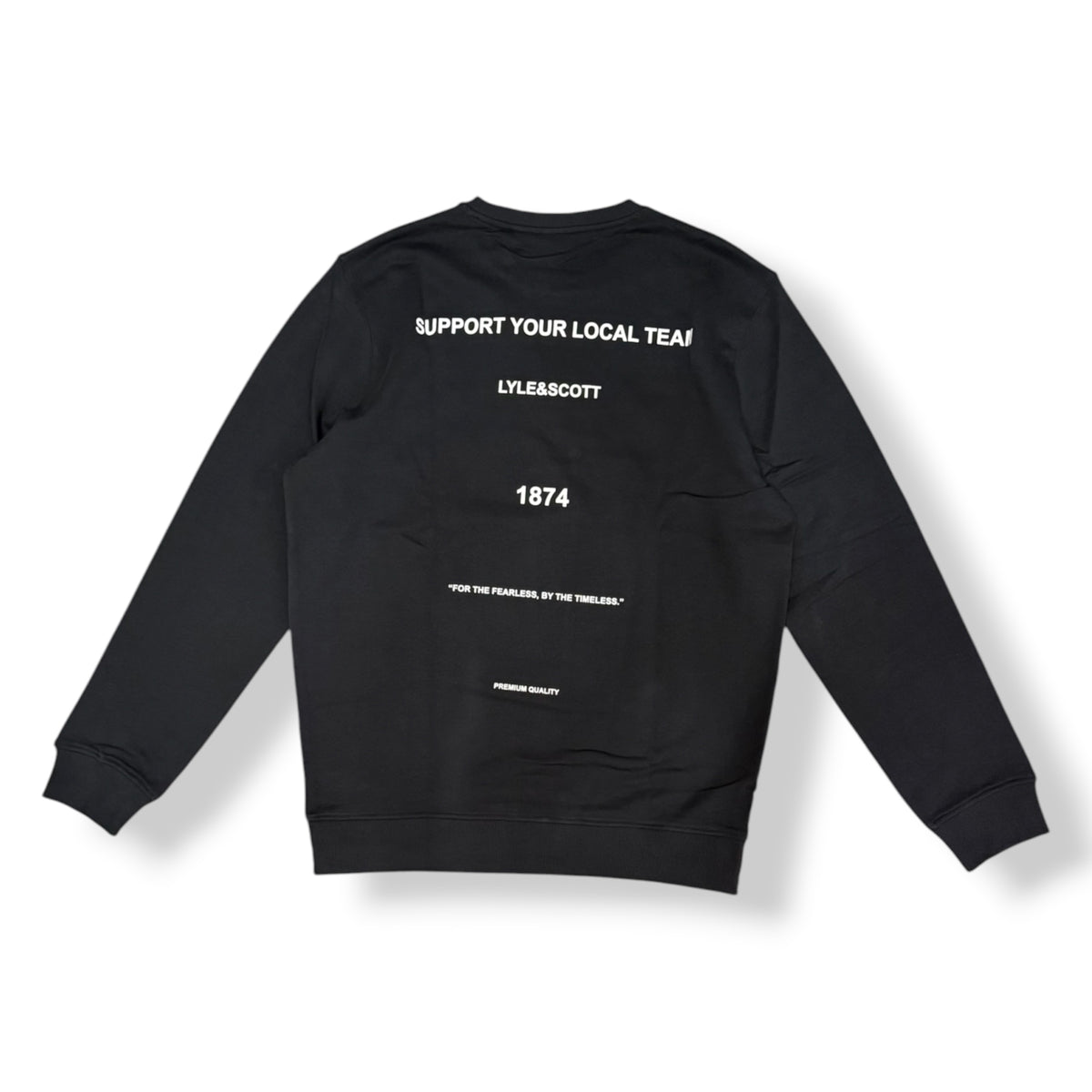 LYLE & SCOTT- Felpa Uomo girocollo, tex.cotone garzato, con stampa schienale, Col.Nero