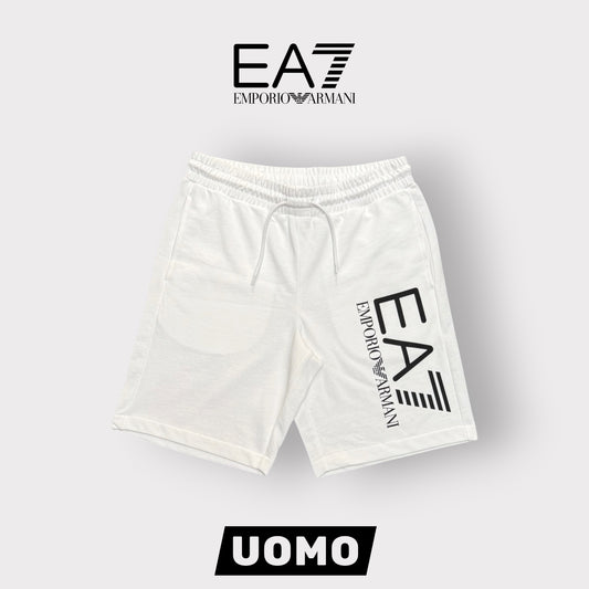 EMPORIO ARMANI-Bermuda, con logo grande sulla gamba, col.Bianco