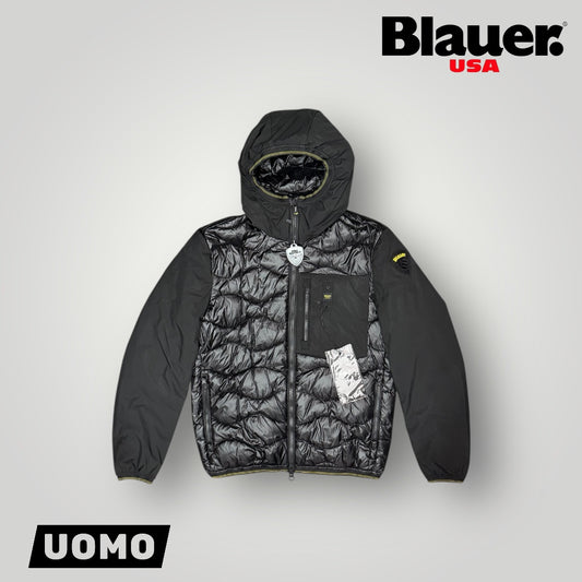 Giubbotto BLAUER con trama ad onde e inserti in tessuto tecnico,Col.Nero (imbott.Piuma - 2025)