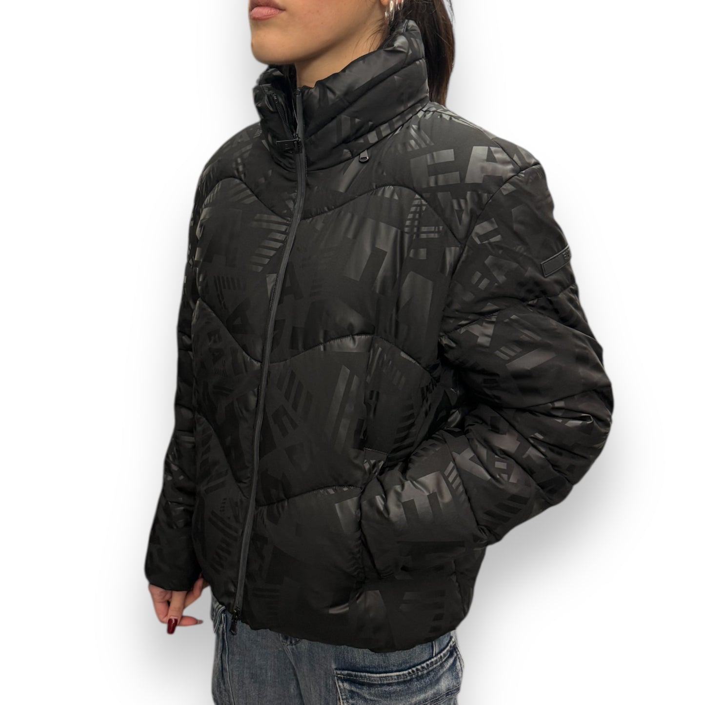 Giubbotto EMPORIO ARMANI Donna, con cappuccio nascosto, col.Nero (w bomber jacket extra padded monog)