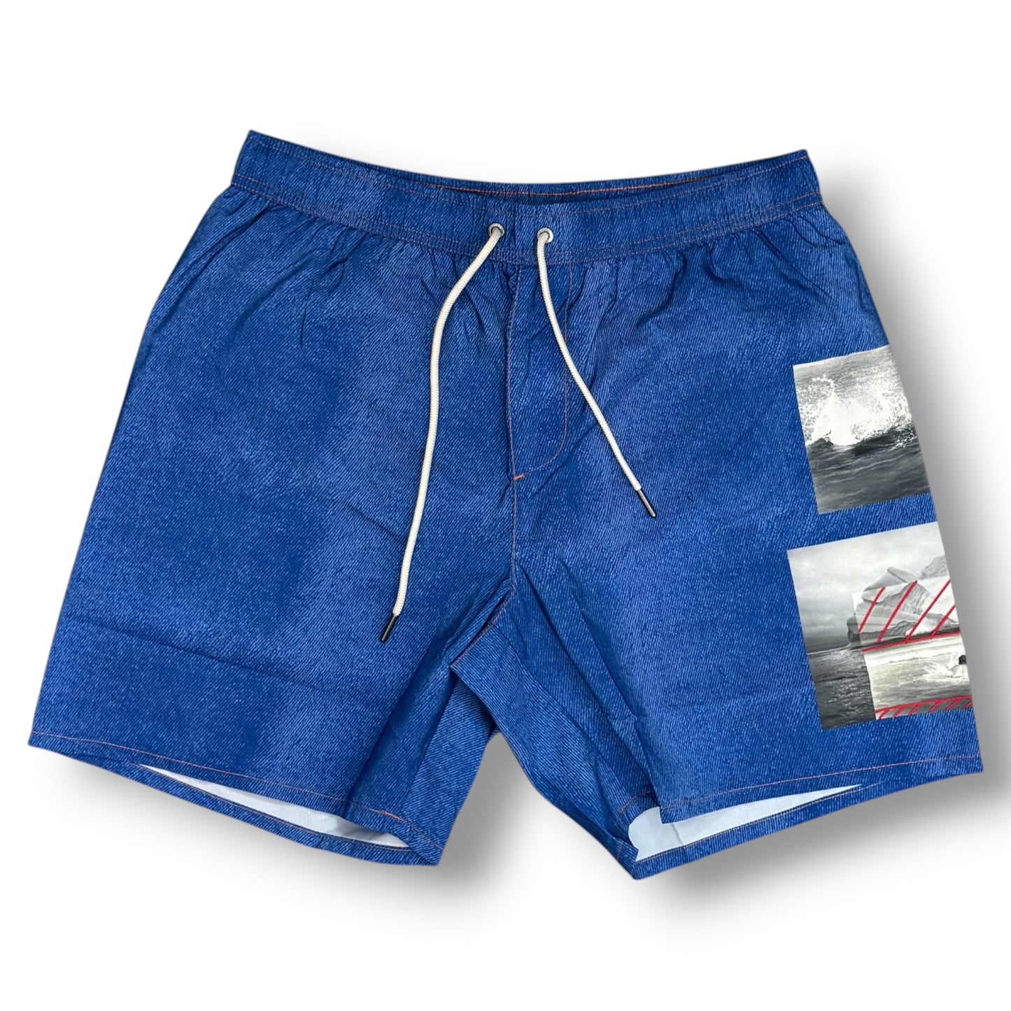 ICEBERG BEACHWEAR- Costume Uomo, con fantasia, Col.Jeans