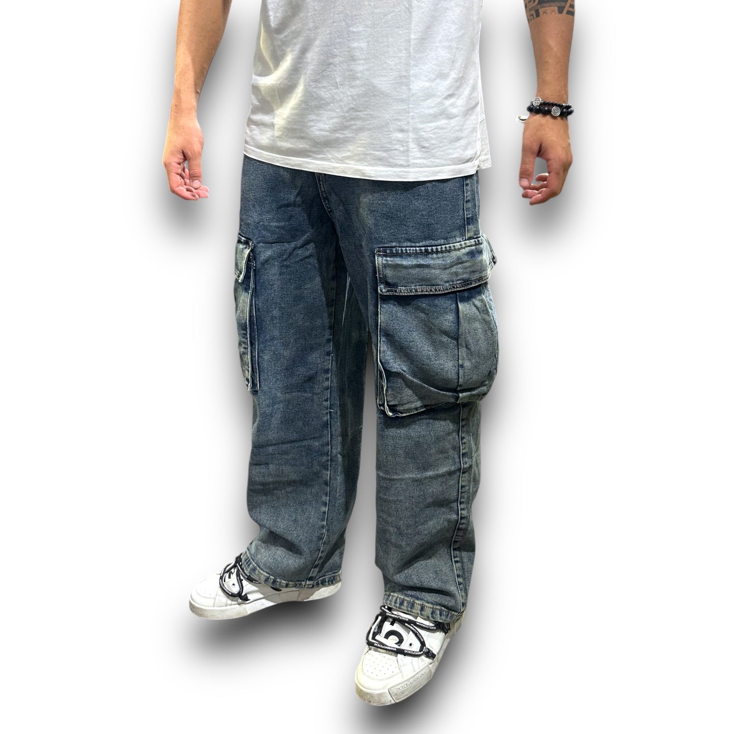 Jeans Cloud Denim Uomo sabbiato, Cargo BaggyRelaxedFit