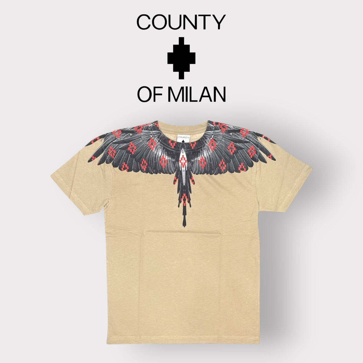 COUNTY OF MILAN- T-Shirt Uomo, (veste comoda), Col.Marrone