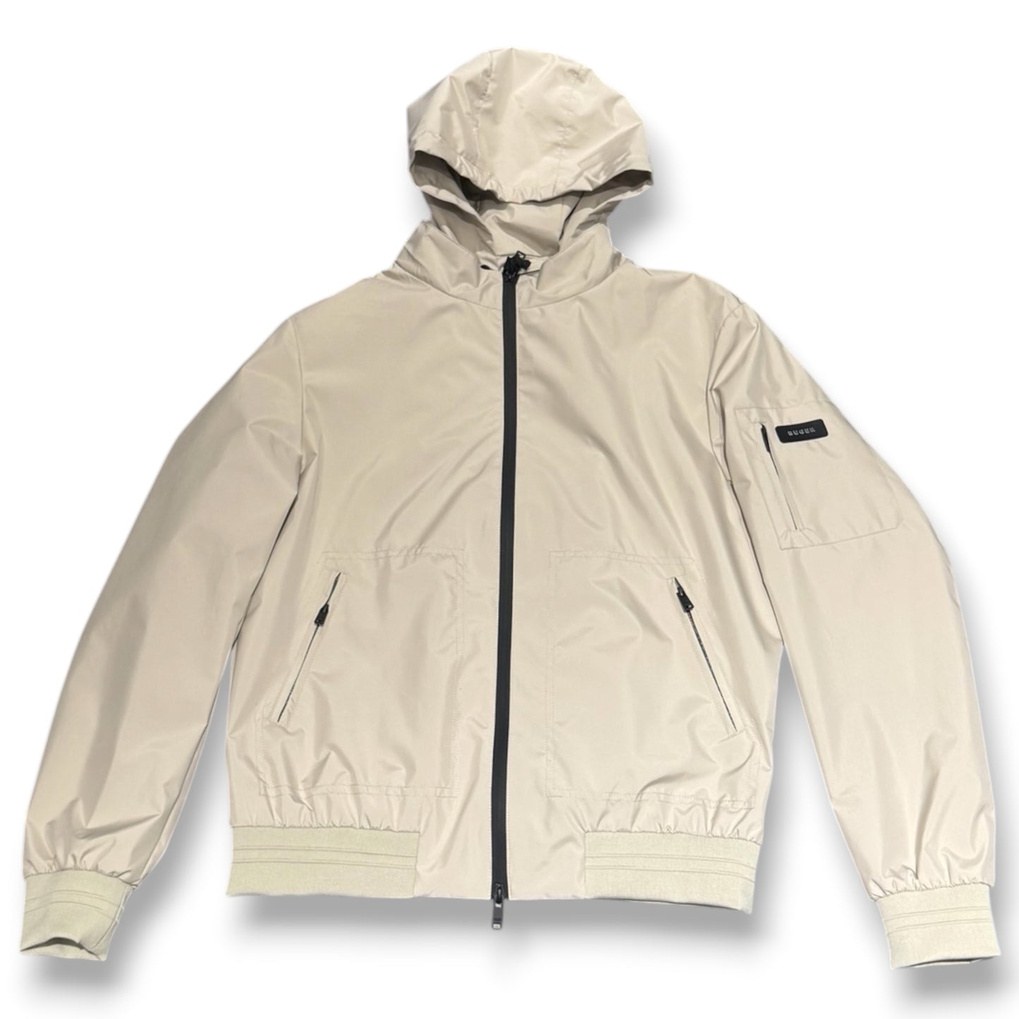 BUGER - Giubbotto Uomo, con doppia zip e cappuccio sganciabile, Col.Beige