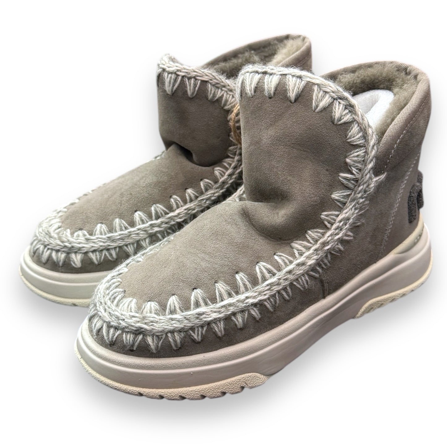 Stivaletto MOU Donna, Eskimo Jogget ,Vera pelle di montone, Col. Grigio, Logo glitter