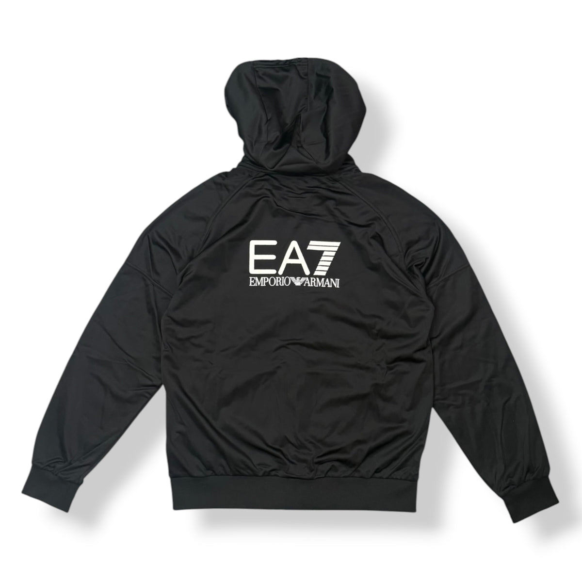 EA7 - Tuta completa Uomo, con stampa ricamata schienale, con cappuccio, tex.acetato, Col.Nero