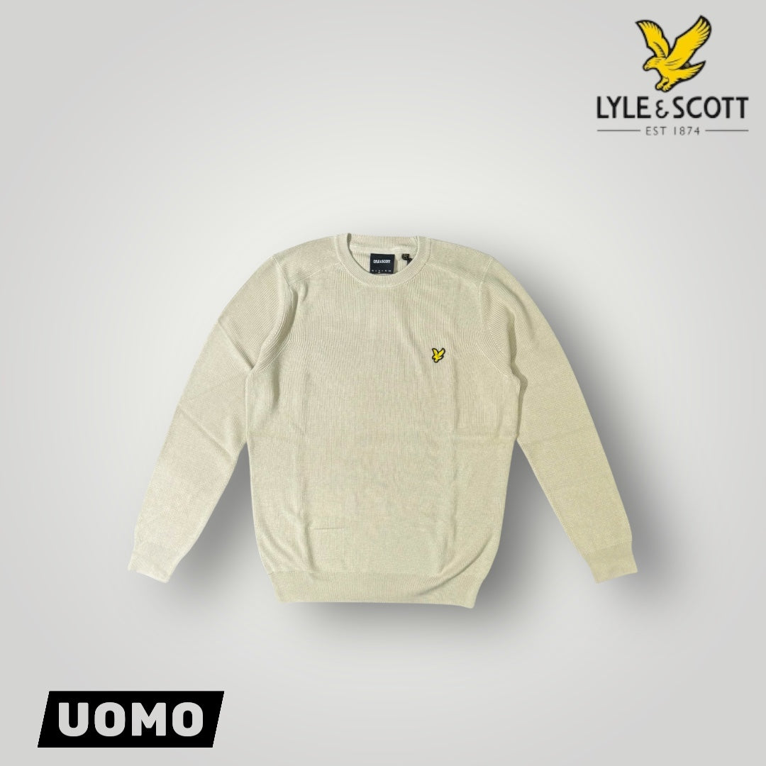 Maglioncino LYLE & SCOTT a Costine UOMO, 60% Cotone e 40% Viscose, col.Grey Taupe
