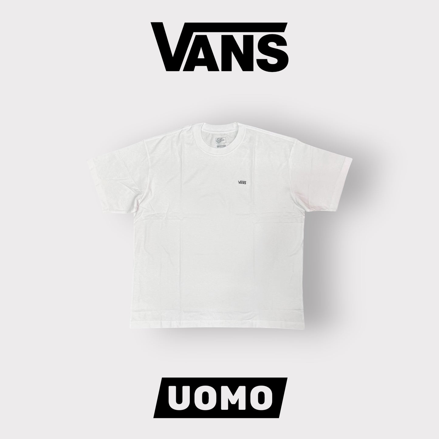 VANS- T-shirt Uomo, con logo ricamato lato cuore, LooseFit, col.Bianco