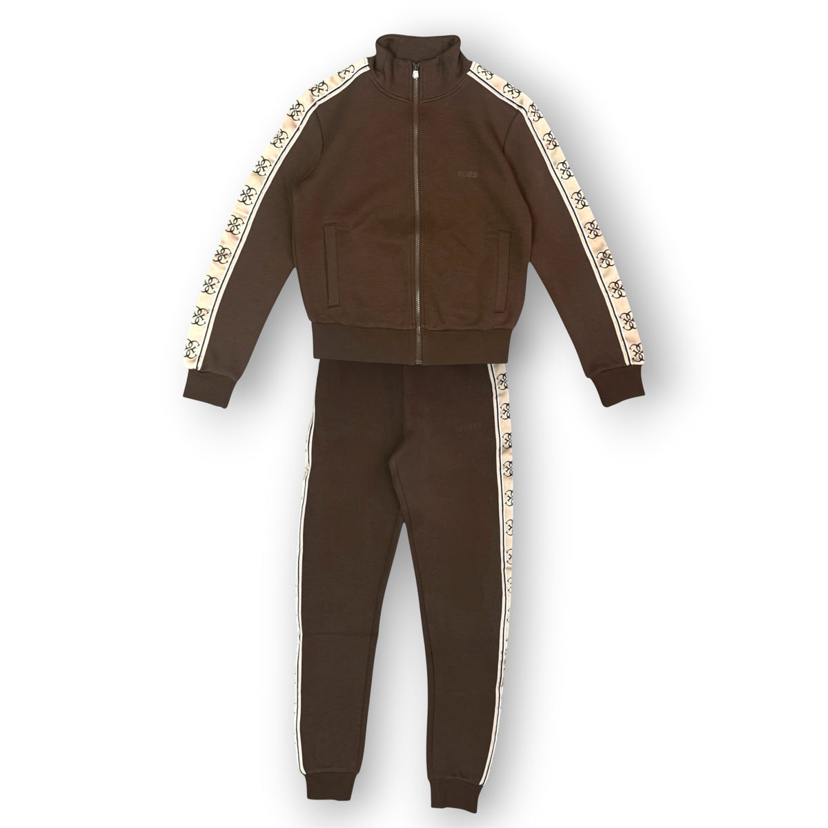 GUESS- Tuta completa Donna, con banda laterale logata, tex.neoprene, Col.Marrone