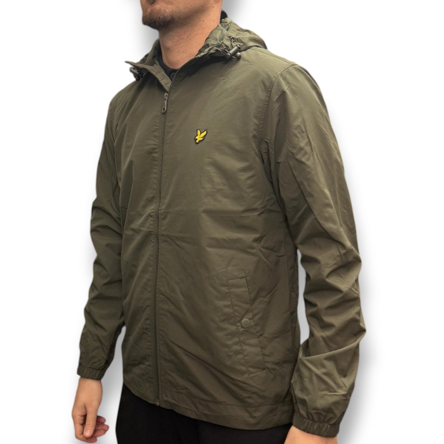 LYLE & SCOTT-Giubbotto Uomo, con cappuccio, mod.Zip through hooded Jacket, col.Olive