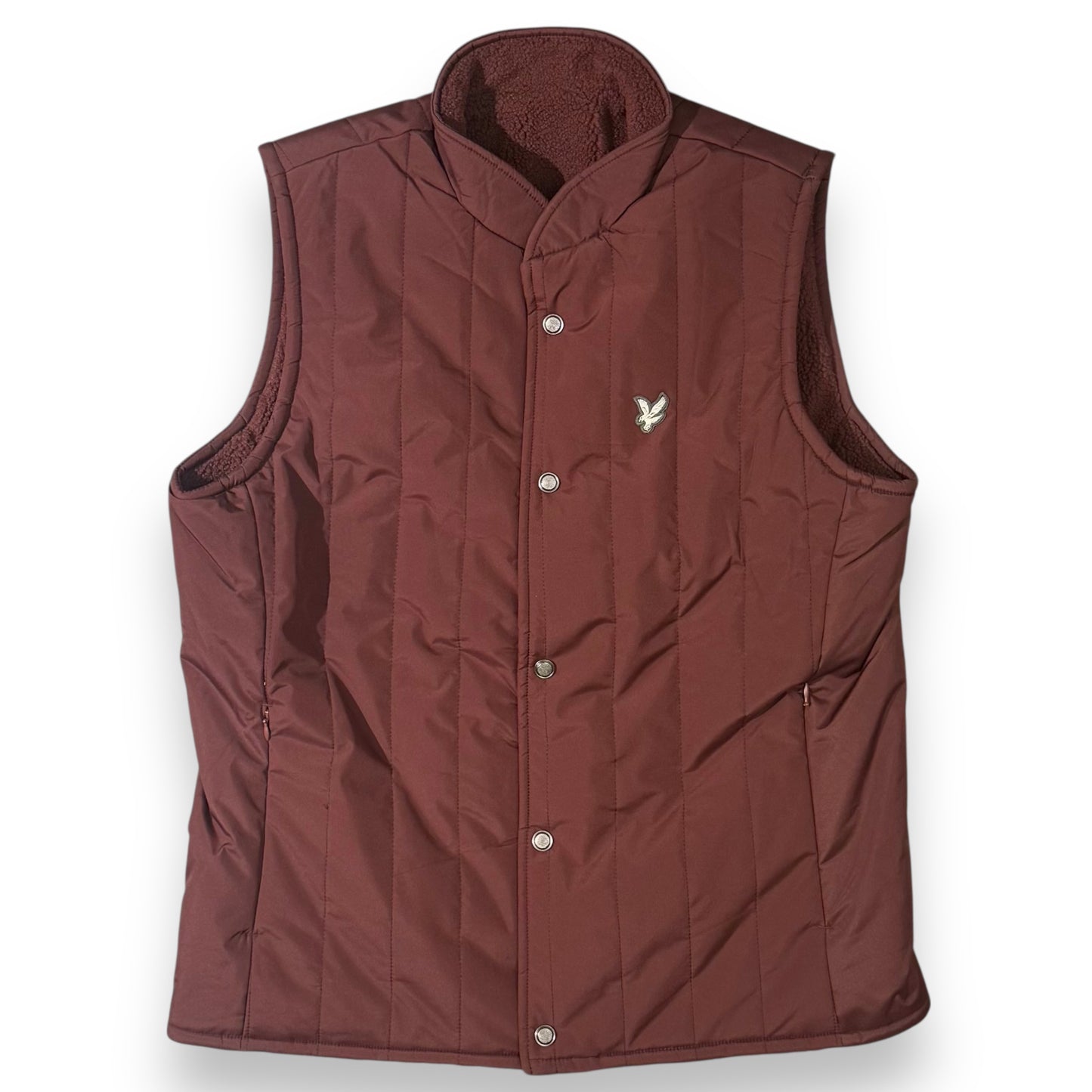 Giubbotto Smanicato LYLE & SCOTT Uomo, reversibile con pelliccia, col. Rubber Red (Reversible Quilted Gilet)
