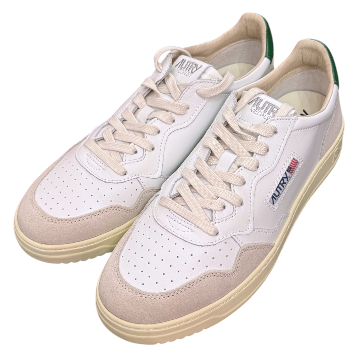 AUTRY - Scarpa Uomo, con baffo verde, Col.Bianco
