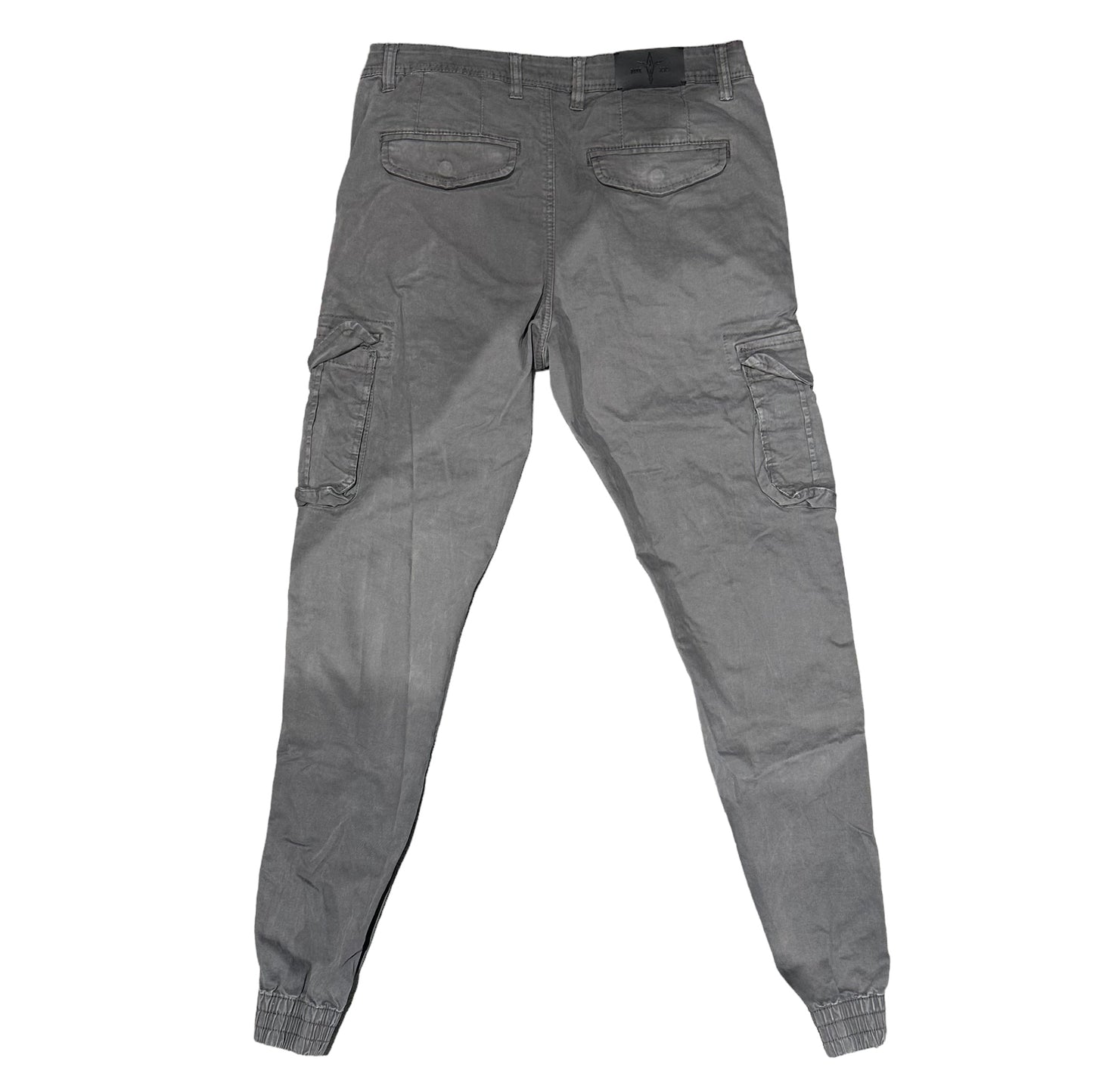 Pantalone grigio Cargo Regular Fit con molla e finta zip alla caviglia VSNOZERO