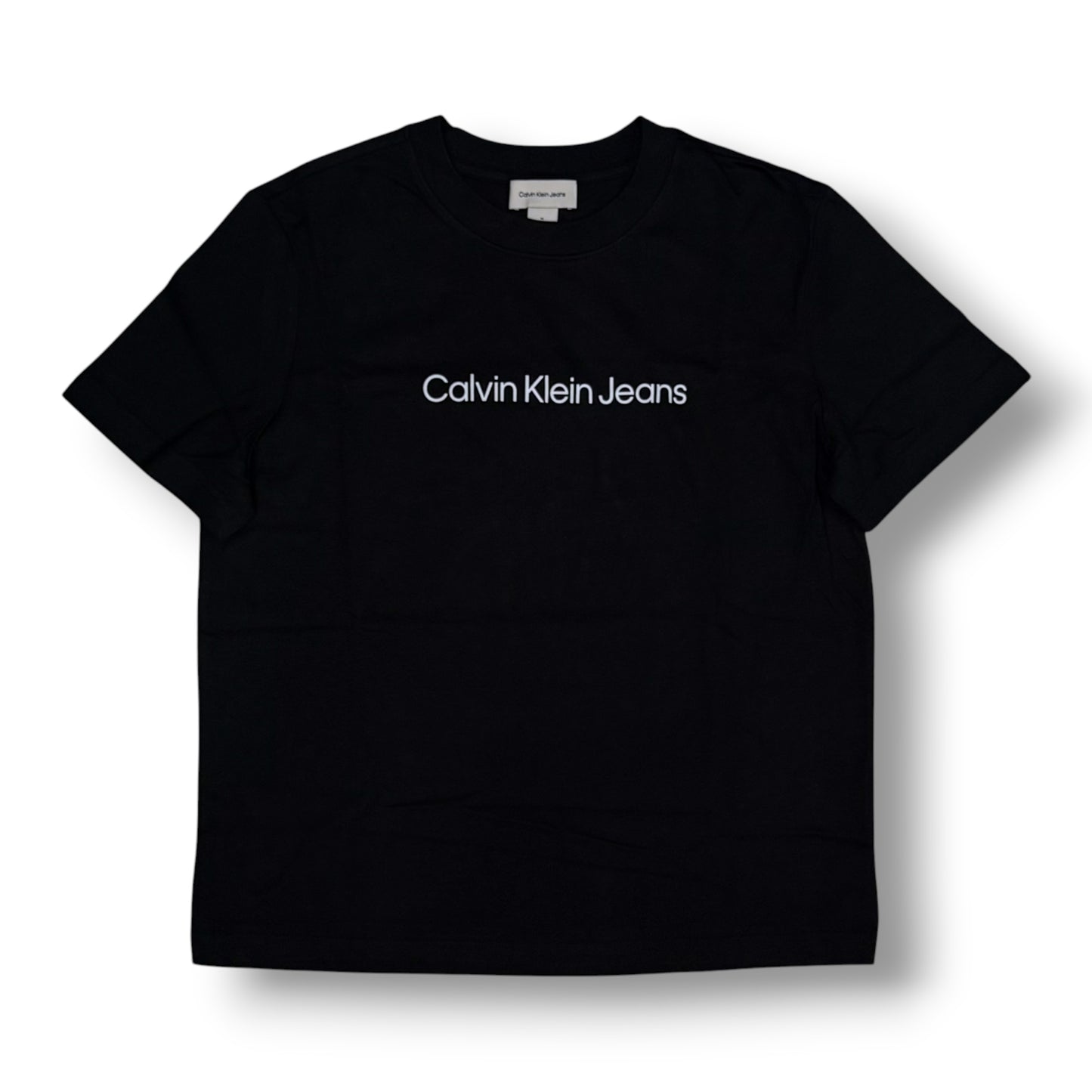 CALVIN KLEIN - T-Shirt Uomo con scritta stampata frontale, Col.Nero