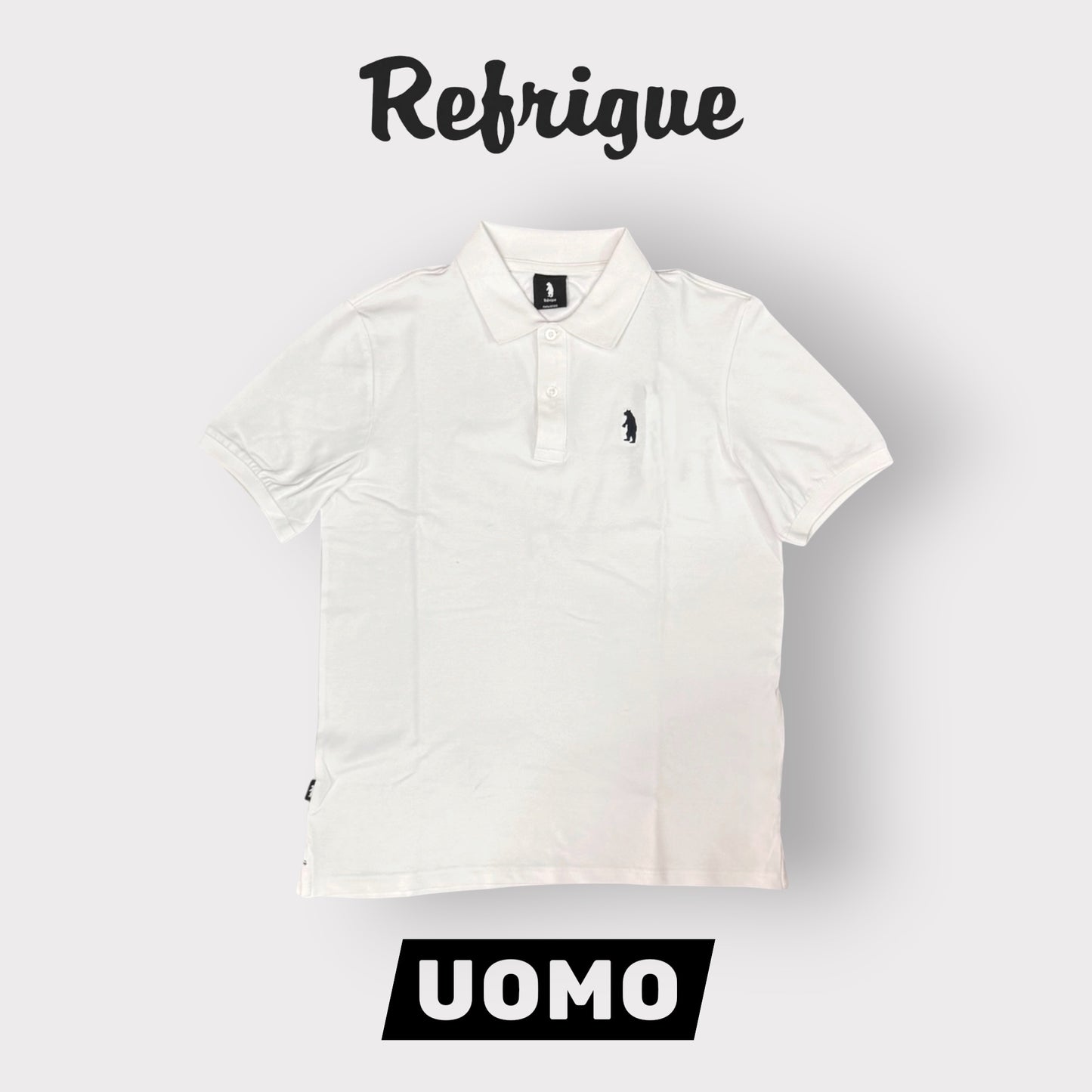REFRIGUE- Polo Uomo, con logo lato cuore, col.White