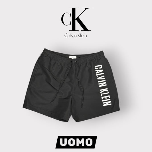 KALVIN KLEIN- Costume Uomo con scritta sulla gamba, Col.Nero