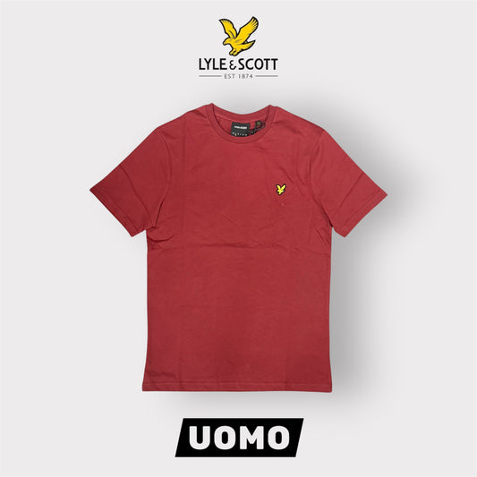 LYLE & SCOTT- T-Shirt Uomo Regular Fit, Col.Oxblood Red