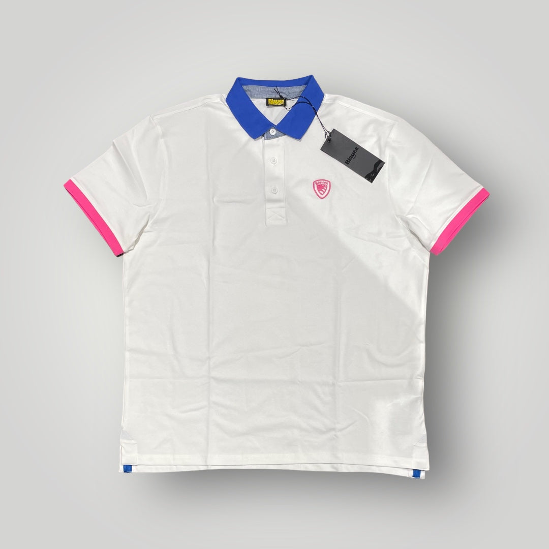 Polo BLAUER Uomo piquet, RegulrFit, col.Bianco