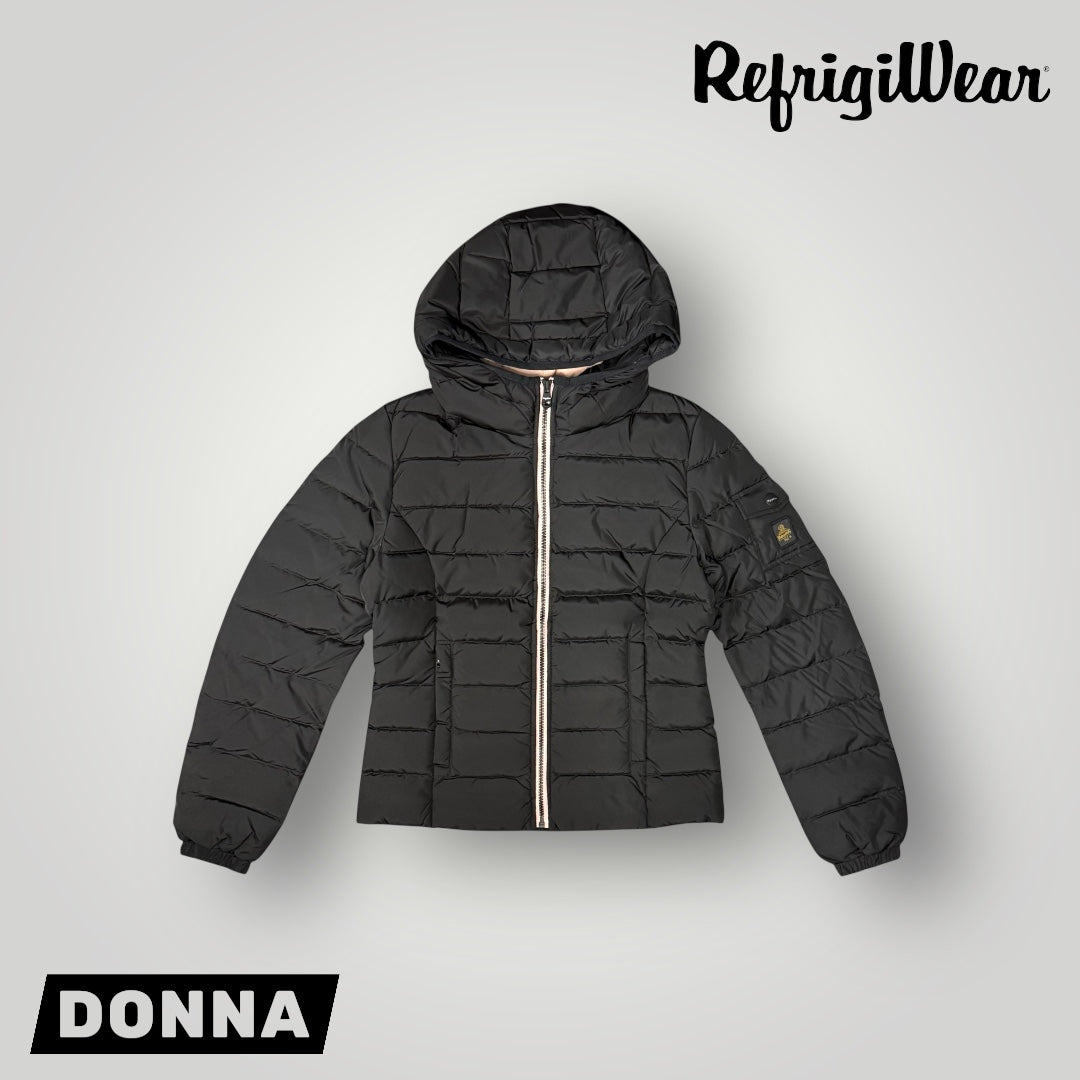 Giubbotto REFRIGIWEAR Donna, con zip a contrasto rosa, col.Nero