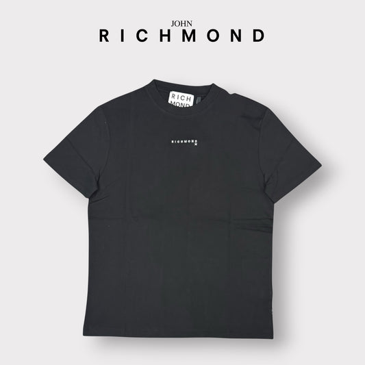 RICHMOND - T-SHIRT UOMO, con logo frontale ricamato, Col.Nero