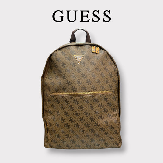GUESS- Zaino Uomo, in pelle, logato, Col.Marrone