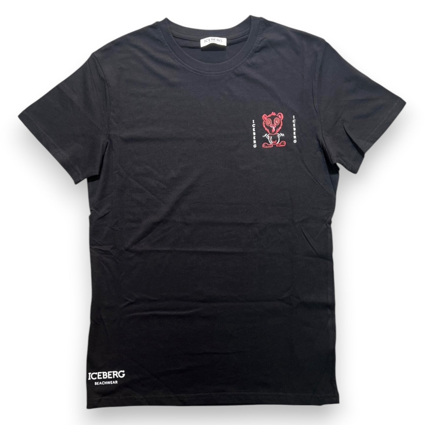 ICEBERG BEACHWEAR- T-shirt Uomo, stampa lato cuore, col.Nero